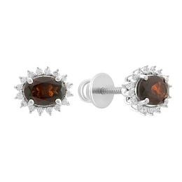 Silver Earrings with Garnet (2.172 ct)
