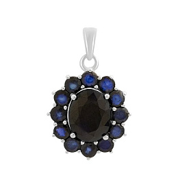 Серебряная подвеска с сапфиром 5.58ct