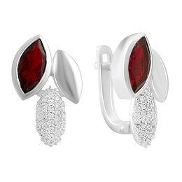 Серебряные серьги с гранатом nano 2.434ct