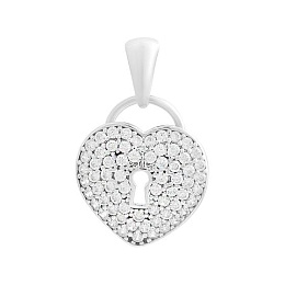 Silver pendant with cubic zirconia