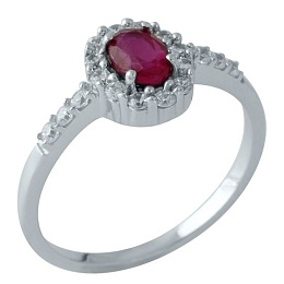 Серебряное кольцо с рубином 1.203ct