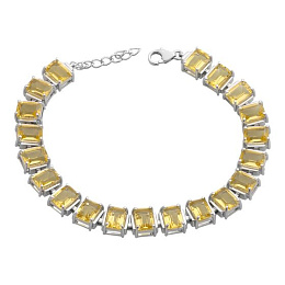 Серебряный браслет с цитрином nano