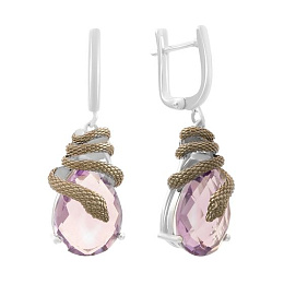 Срібні сережки з аметистом 14.467ct