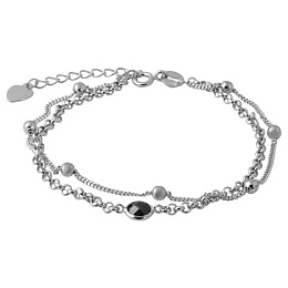 Silver bracelet with phianites