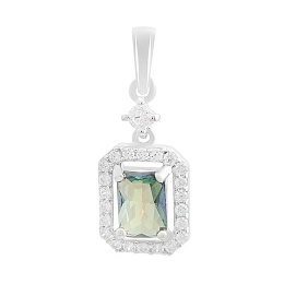 Серебряная подвеска с мистик топазом 1.176ct