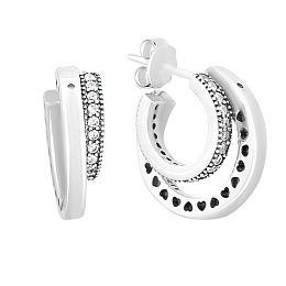 Silver Earrings with Fianites