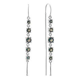 Серебряные серьги с мистик топазом 2.28ct