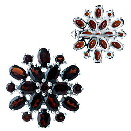Срібна брошка з гранатом 7.37ct