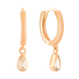 Золотые серьги с фианитами 0.04ct