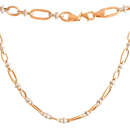 A gold necklace without stones