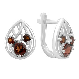 Silver earrings with garnet 1.808ct