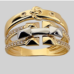 Gold ring with 0.28ct cubic zirconia stones