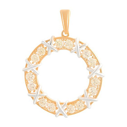 Золотая подвеска с фианитами 4.2ct