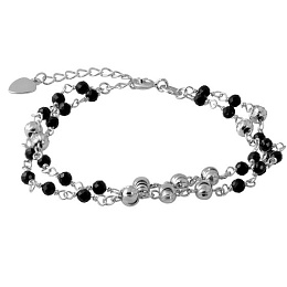 Silver bracelet with spinel