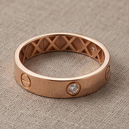 Gold ring with 0.033 ct cubic zirconia
