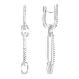 Серебряные серьги с фианитами