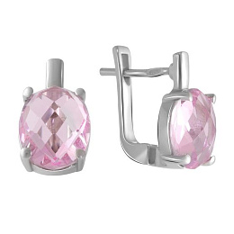 Серебряные серьги с морганитом nano