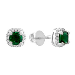Срібні сережки з смарагдом nano 1.43ct