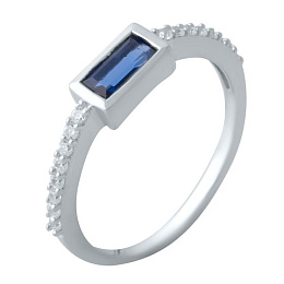Silver ring with a 0.535-carat nano sapphire