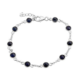 Серебряный браслет с сапфиром 6.413ct