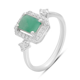 Серебряное кольцо с изумрудом 1.651ct