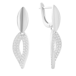 Серебряные серьги с фианитами