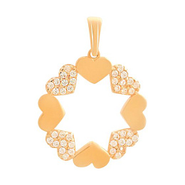 Золота підвіска з фіанітами 0.36ct