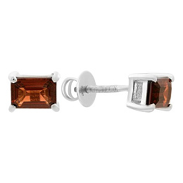 Серебряные серьги с гранатом 2.258ct