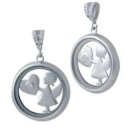 Срібна підвіска з фіанітами