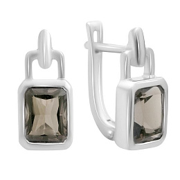 Срібні сережки з раухтопазом (димчастим кварцом) 2.808ct