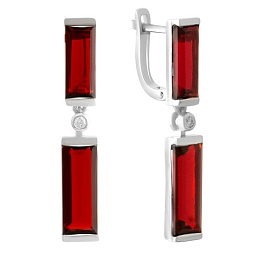 Серебряные серьги с гранатом nano 9.703ct