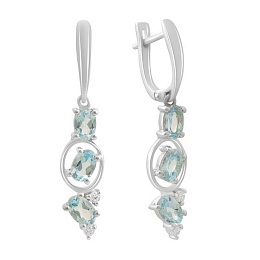 Срібні сережки з топазом 3.367ct