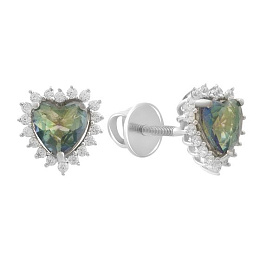 Серебряные серьги с мистик топазом 1.601ct