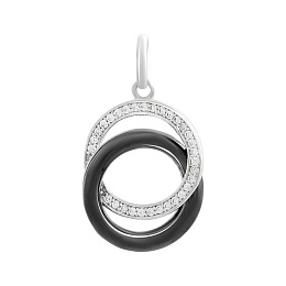 Silver pendant with ceramics