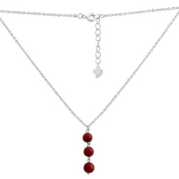 Срібне кольє з коралом