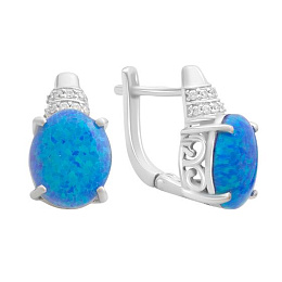 Серебряные серьги с опалом 4.012ct