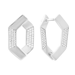 Серебряные серьги с фианитами