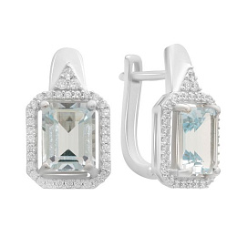 Серебряные серьги с топазом 6.572ct