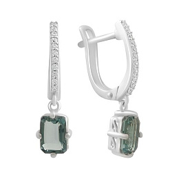 Серебряные серьги с топазом Лондон Блю 2.105ct