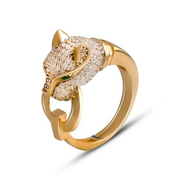 Золота каблучка з фіанітами 0.4ct