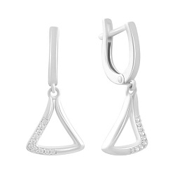 Серебряные серьги с фианитами 0.2ct