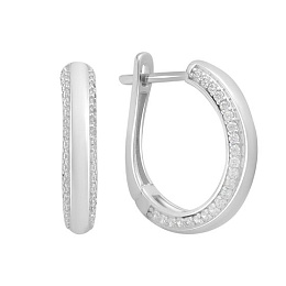 Золоті сережки з фіанітами 0.44ct