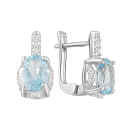 Silver Earrings with Topaz (4.819 ct)