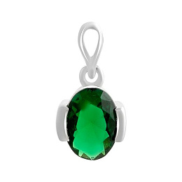 Silver pendant with emerald nano 0.933ct