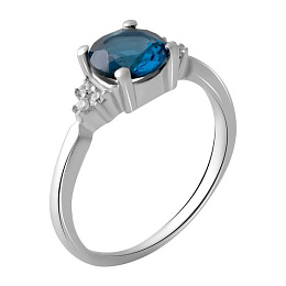 Серебряное кольцо с топазом Лондон Блю
