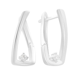 Серебряные серьги с фианитами