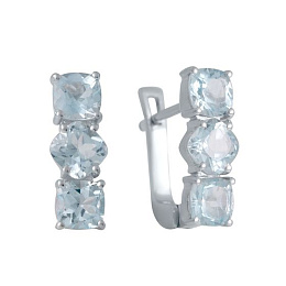 Серебряные серьги с топазом 4.115ct