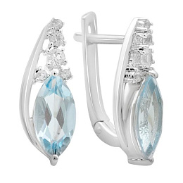 Серебряные серьги с топазом 4.428ct