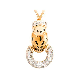 Золота підвіска з фіанітами 0.4ct