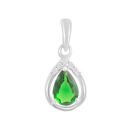 Серебряная подвеска с изумрудом nano 0.605ct